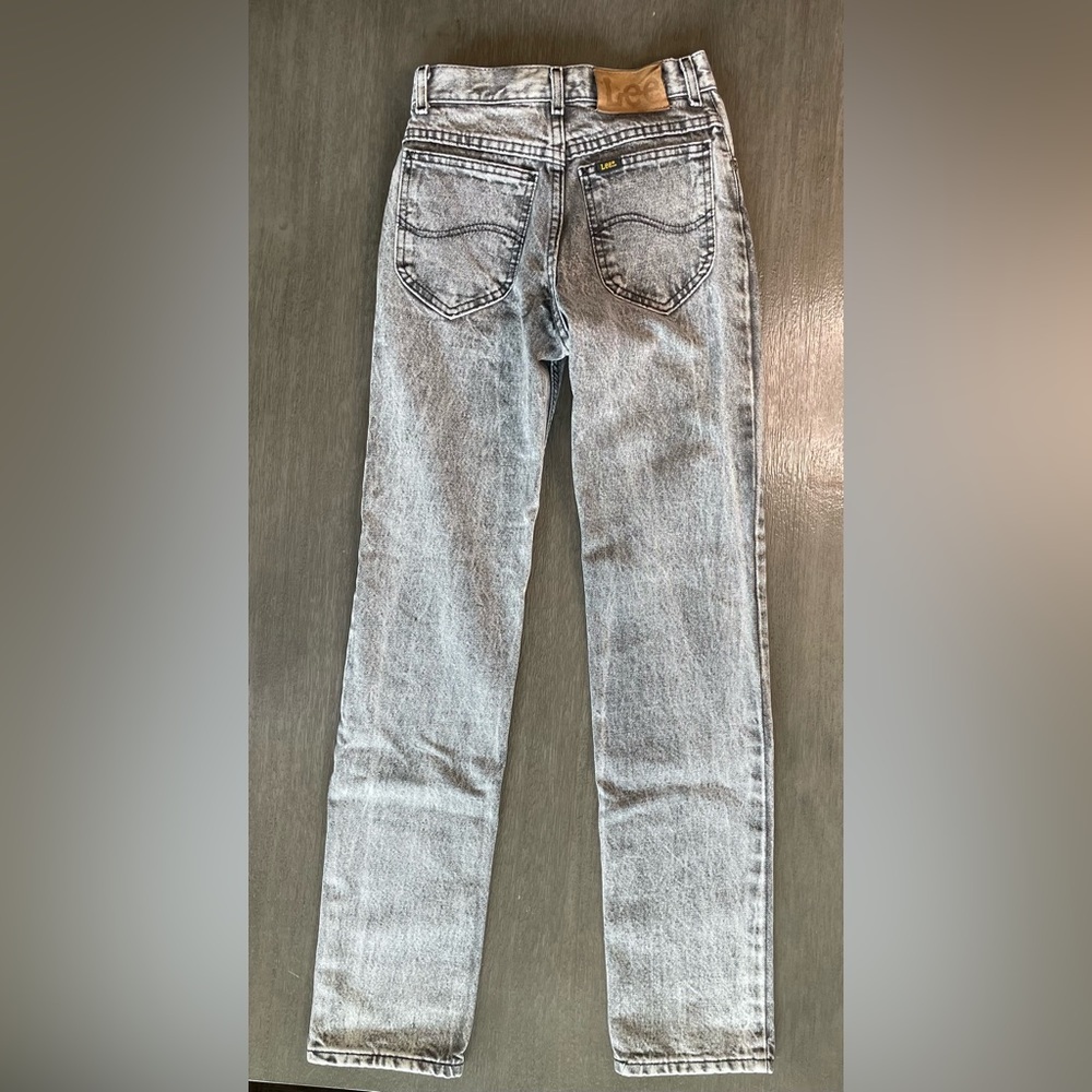 Vintage Lee Denim Acid Wash Grey Straight Leg Jeans 27